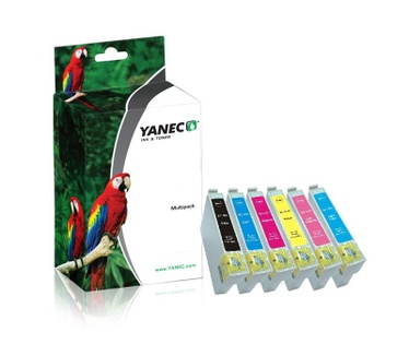Yanec Yanec T0807 Zwart en Kleur 6-pack (Epson)