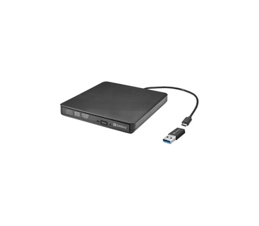 Sandberg USB-C/A DVD Burner - CD-RW - USB-C - Zwart Zwart