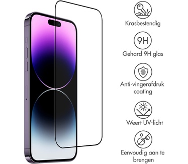 Accezz Gehard Glas Full Cover Screenprotector iPhone 15 Pro Max