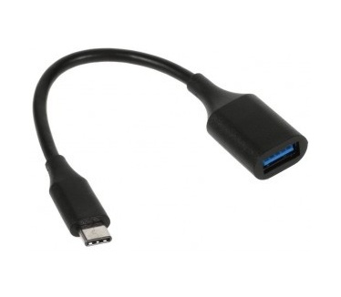 qMust USB-C naar USB Female On-The-Go kabel - 10 cm - Black