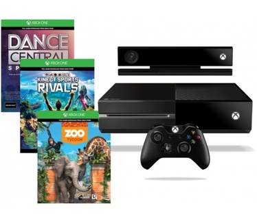 Microsoft Xbox One 500GB + Kinect + Dance Central Spotlight + Kinect Sports Rivals + Zoo Tycoon Zwart