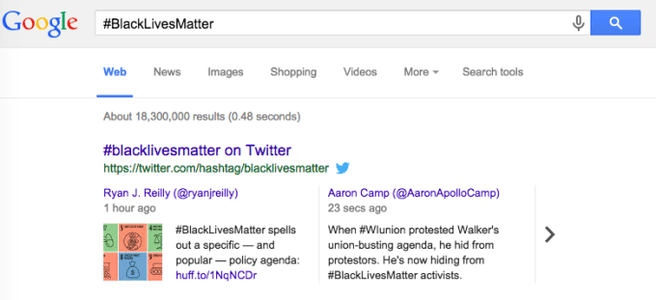 Tweets in Google