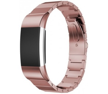 qMust Metalen armband Chain voor Fitbit Charge 2 - Pink