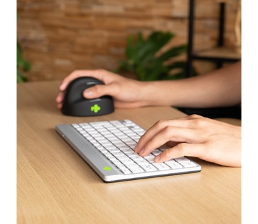 R-Go Tools Ergonomisch toetsenbord R-Go Compact Break, compact toetsenbord met pauzesoftware, AZERTY (BE), Bluetooth, wit