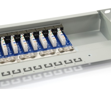 Equip 16-Port Cat.6 Shielded Patch Panel, Light Grey