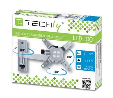 Techly 13-30" Wall Bracket for LED LCD TV Tilt 2 Joints Silver" ICA-LCD 105