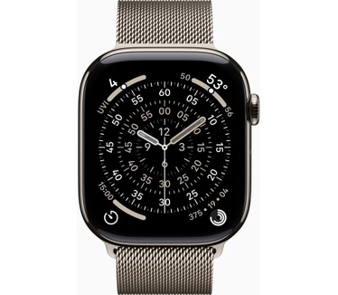 Apple Watch Series 11, 46mm, GPS + Cellular, Titanium, Milanees bandje M/L, Titanium (Titanium)