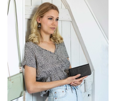 Selencia Echt Lederen Bookcase Samsung Galaxy A42 - Zwart