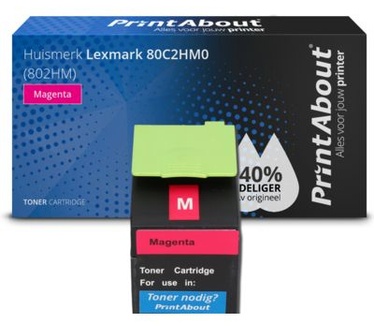 PrintAbout Huismerk Lexmark 80C2HM0 (802HM) Toner Magenta Hoge capaciteit