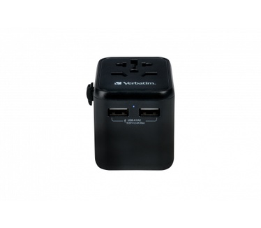 Verbatim Universele reisadapter UTA-01 Stekker met 2 x USB-A poorten