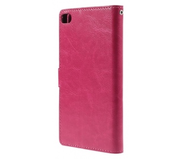 Kees Lederlook Portemonnee Hoesje Huawei P8 - Roze