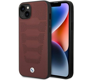 BMW Leather Seats Pattern Back Case Apple iPhone 14 (6.1") - Rood Rood