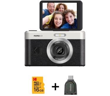 Kodak Pixpro Pixpro Friendly Zoom C1 Black + Dongle - Compact Digital Camera Bruin