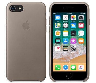 Apple Leren hoesje voor iPhone 8/7 Taupe