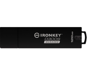 Kingston IronKey D300 Serialized Managed 128GB Zwart