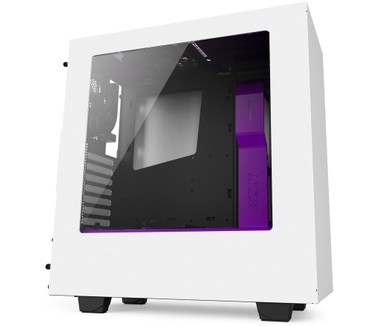 NZXT S340 Matte White/Purple