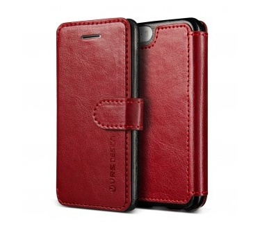 VRS DESIGN Layered Dandy Apple iPhone SE leather case - Wine/Black