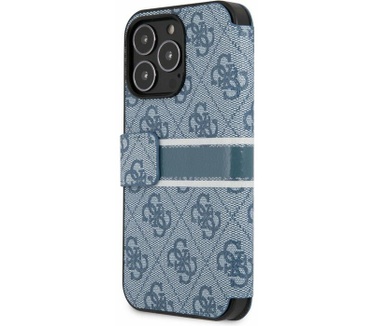 Guess 4G Printed Stripe Book Case iPhone 13 Pro Max (6.7") Blauw Blauw