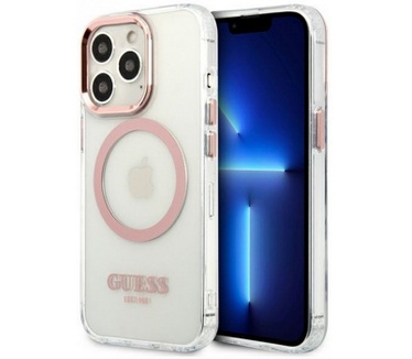 Guess Translucent Back Case - Apple iPhone 13 Pro (6.1") - Roze Roze