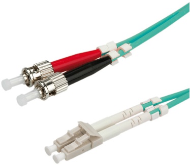 Roline F.O. kabel 50/125µm, LC/ST, OM3, turkoois 2m