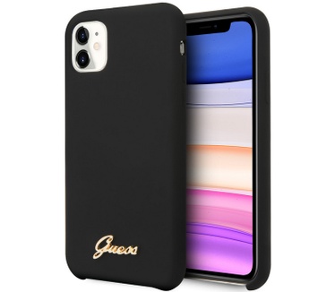 Guess Silicone Retro Hard Case - Apple iPhone 11 (6.1'') - Zwart  Zwart