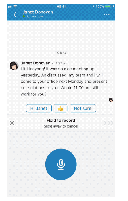 LinkedIn spraak