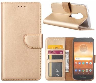 Luxe Lederen Bookcase hoesje voor de Motorola Moto E5 Play - Goud (Motorola Moto E5 Play) Goud