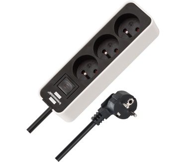 Brennenstuhl Ecolor stekkerdoos 3-voudig 5 meter wit/zwart