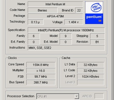 CPU-Z 1.28 screenshot