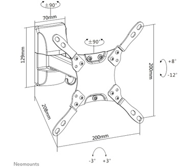 Neomounts by Newstar TV/Monitor Wall Mount (2 pivots & tiltable) for 10"-32" Screen - Black