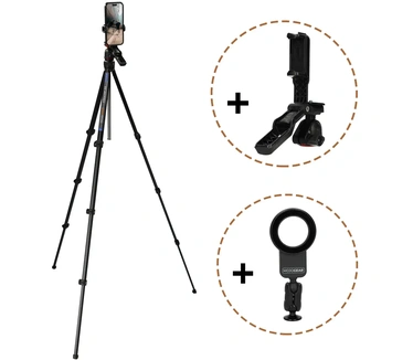 Mojogear Creator GO KIT - Lichtgewicht reisstatief met Video Head & MagSafe mount 153 cm