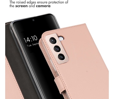 Selencia Echt Lederen Bookcase Samsung Galaxy S22 Plus - Dusty Pink