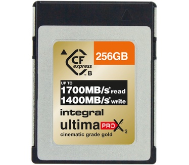 Integral 256GB UltimaPro X2 CFexpress Cinematic Gold Type B 2.0 Card