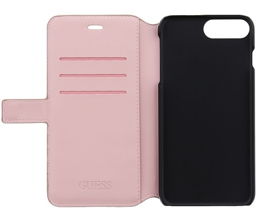 Guess Saffiano PU Leather BookCase - iPhone 7 Plus (5.5") - Pink Roze