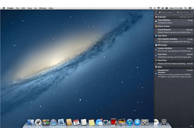 Notification Center in OS X 10.8 Mountain Lion