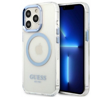 Guess Translucent Back Case - Apple iPhone 13 Pro (6.1") - Blauw Blauw