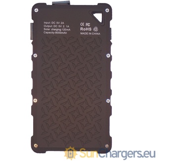 SunChargers.eu Smart 8.000 mAh Solar Powerbank Zwart