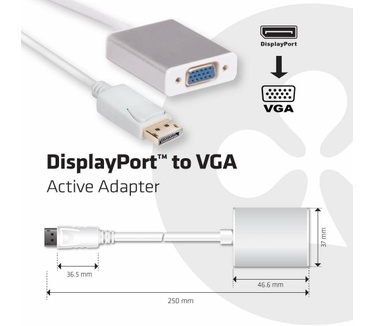 Club 3D DisplayPort to VGA Active Adapter Wit