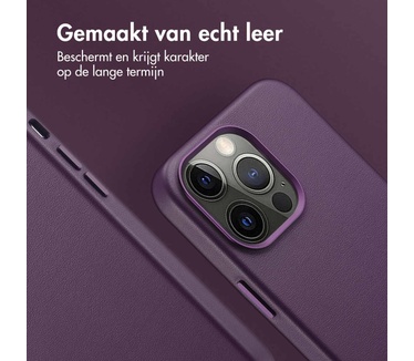 Accezz MagSafe Leather Backcover iPhone 13 Pro - Paars