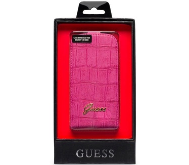 Guess Originele Flipcase Krokodil hoesje - Roze voor de Samsung Galaxy S3 Mini i8190 Roze