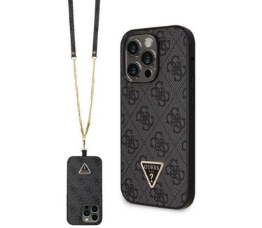Guess 4G Triangle Crossbody Case - iPhone 14 Pro Max (6.7") Zwart Zwart
