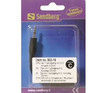 Sandberg MiniJack Splitter 1->2
