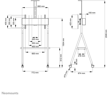 Neomounts by Newstar verrijdbaar flatscreen meubel NS-M1500BLACK