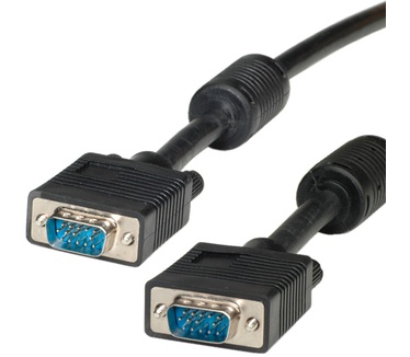 Roline HQ VGA kabel HD15 M/M met ferrietkern 15m