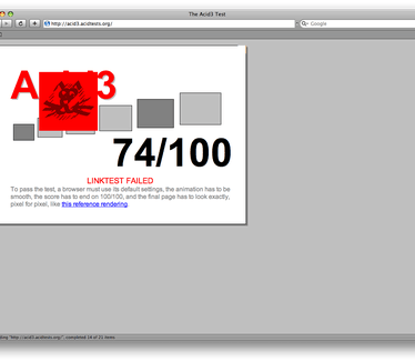 Apple Safari 3.1 - Acid3