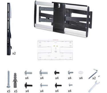 Startech.com Ultra-Dunne Draaibare TV Beugel voor Flat Screens tot 65-inch en 45kg, VESA 600x400, Low-Profile TV Muurbeugel, TAA-Compliant