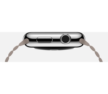 Apple Watch (leren bandje, 42mm) Zilver (Beige, Grijs)