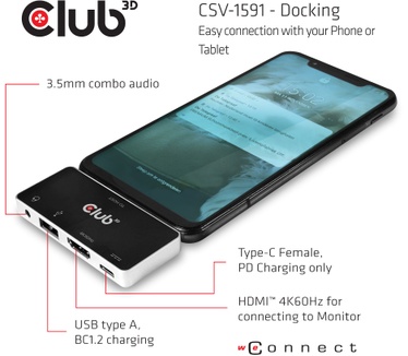 Club 3D USB TYPE C 4-in-1 Hub