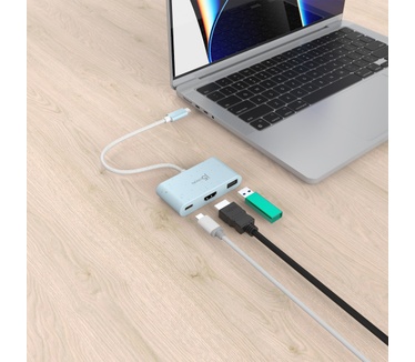 j5create JCA379EC-N Milieuvriendelijke USB-C® naar HDMI™ en USB™ Type-A met stroomvoorziening
