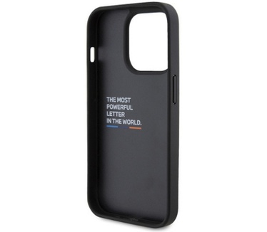 BMW M Stamp Tricolor Back Case - iPhone 15 Pro (6.1") - Zwart Zwart